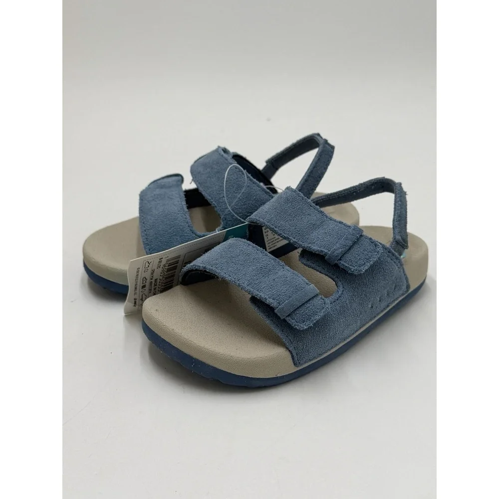 Reef Toddler Little Ojai Slide Sandal Suede Backstrap Dusk Blue Size 9 New